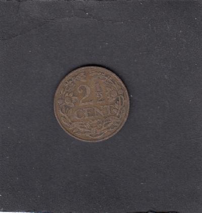 Beschrijving: 2 1/2 Cent WILHELMINA